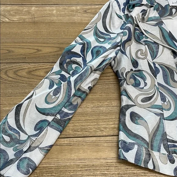 Joseph Ribkoff NWOT Moto Jacket 231951 Swirl Pattern Blazer- Size Medium - Picture 4 of 15